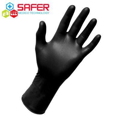 4 Mil Black Disposable Nitrile Gloves Examination Gloves