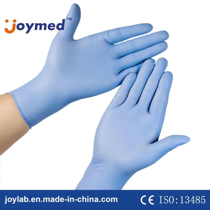 Wholesale Blue Rubber Examination Disposable Non Latex Powered Gloves