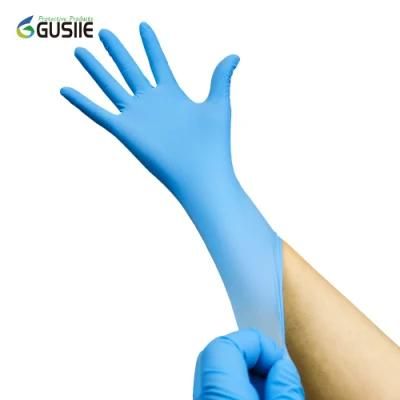 Powder Free Disposable Blue Examination Nitrile Gloves Exam Glove