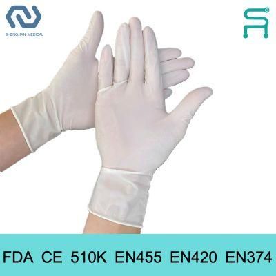 FDA 510K CE En455 Disposable Powder Free Latex Examination Gloves