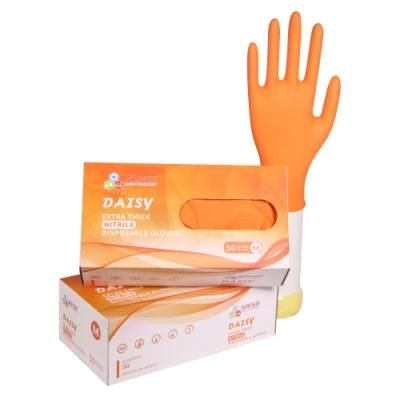 Nitrile Gloves 100 PCS Diamond Orange Powder Free Disposable