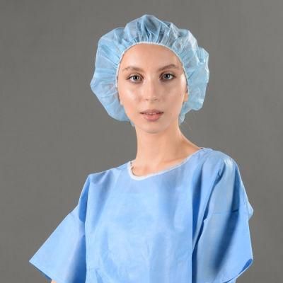 Light Blue Boufant Cap Disposable for Hospital Chemical High Quality