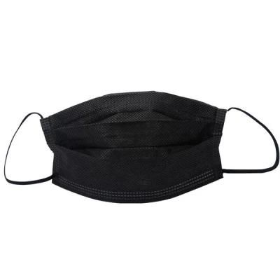 3 Ply Disposable Medical Anti Splash Dust Pm2.5 Virus FDA 510K CE En149 En14683 Approved Earloop Double Nose Clip Black Color Face Mask