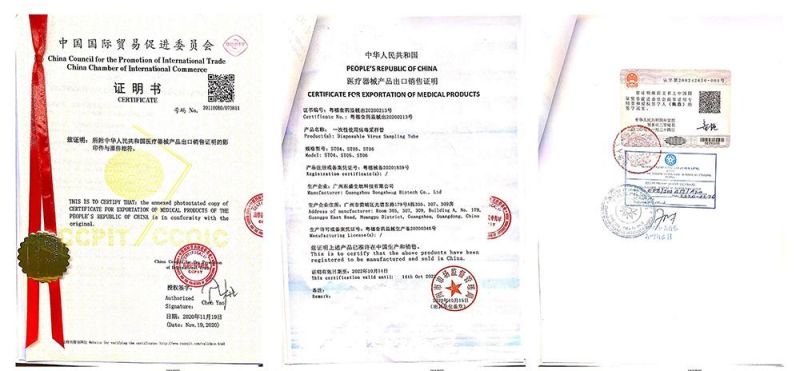 Non-Inactivation Hanks′ Disposable Sampling Tube Virus Transport Medium Vtm
