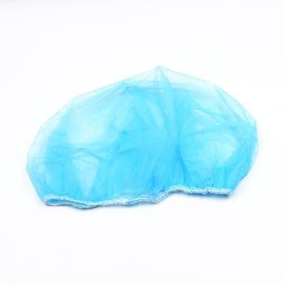Disposable Round Cap Blue White Non-Woven Fabric Hospital Medical Round Cap Single Elastic