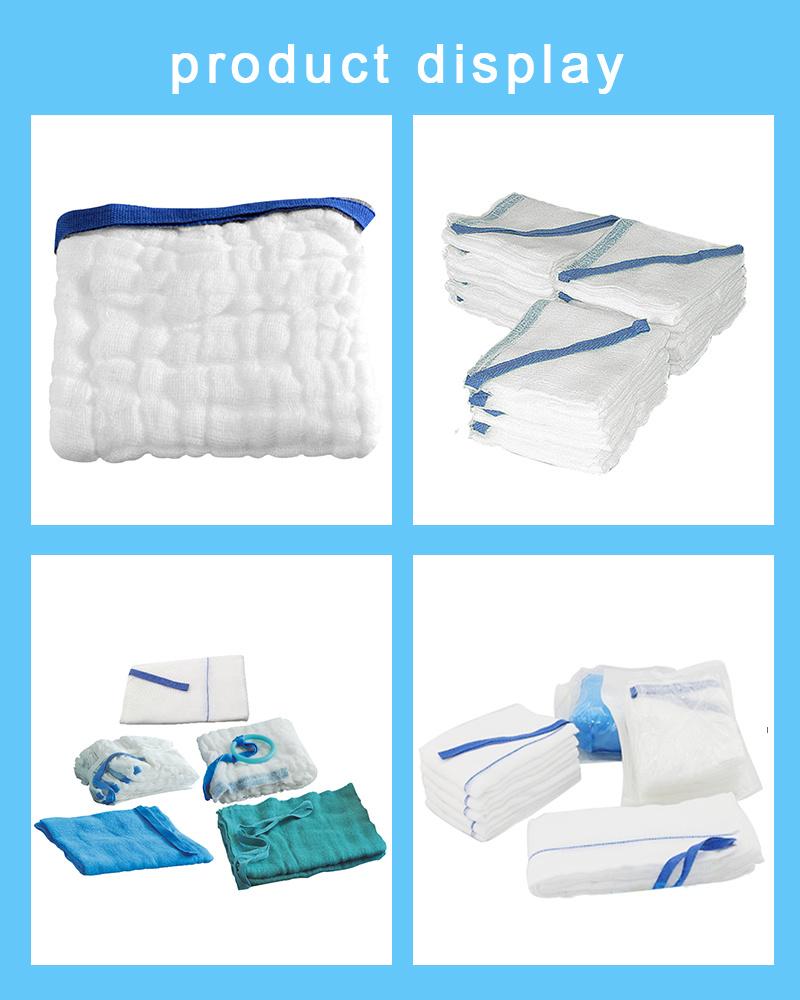100% Cotton Lap Gauze Sponge with X Ray Surgical Pre- Washed Abdominal Pad Gauze Lap Sponges