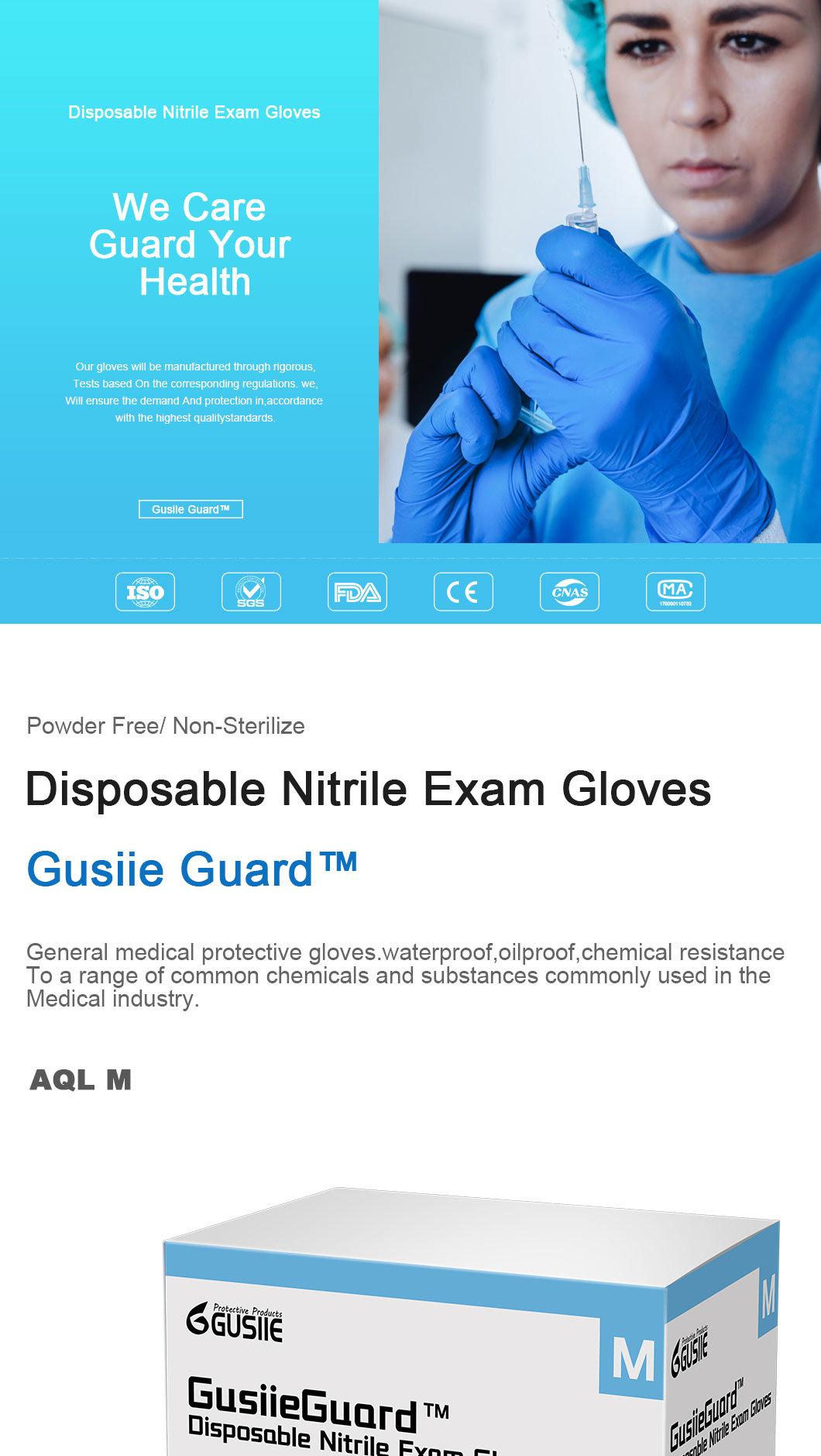 Disposable Black Nitrile Medical Examination Large Gloves