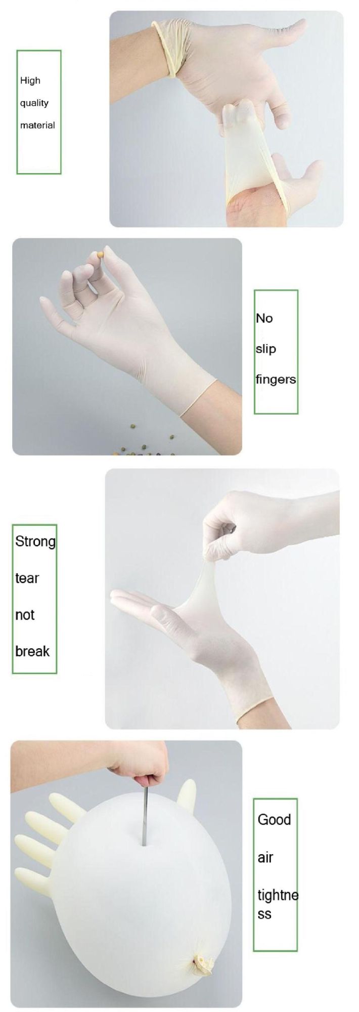 Nitrile Gloves for Surgeon Gloves Disposable Supplies 100% Latex Gloves Carton Medical Surgical Gloves Latex Sterilization Gloves