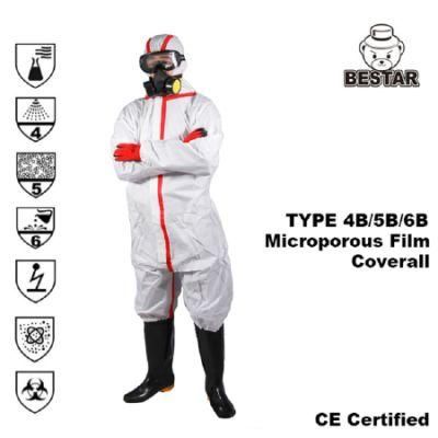 Type 4b/5b/6b Microporous Coverall with Blue Tape
