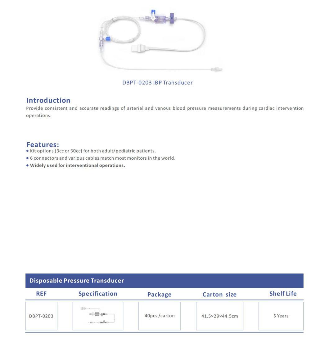 Factory Critical Care IBP Surgical Medical Supply Disposable Blood Pressure Disposable Medical Transducers