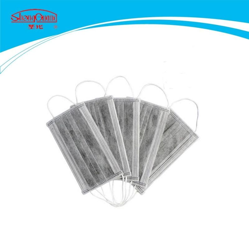 Non-Woven 3 Ply and 4 Ply Activated Charcoal Black Surgical Face Mask