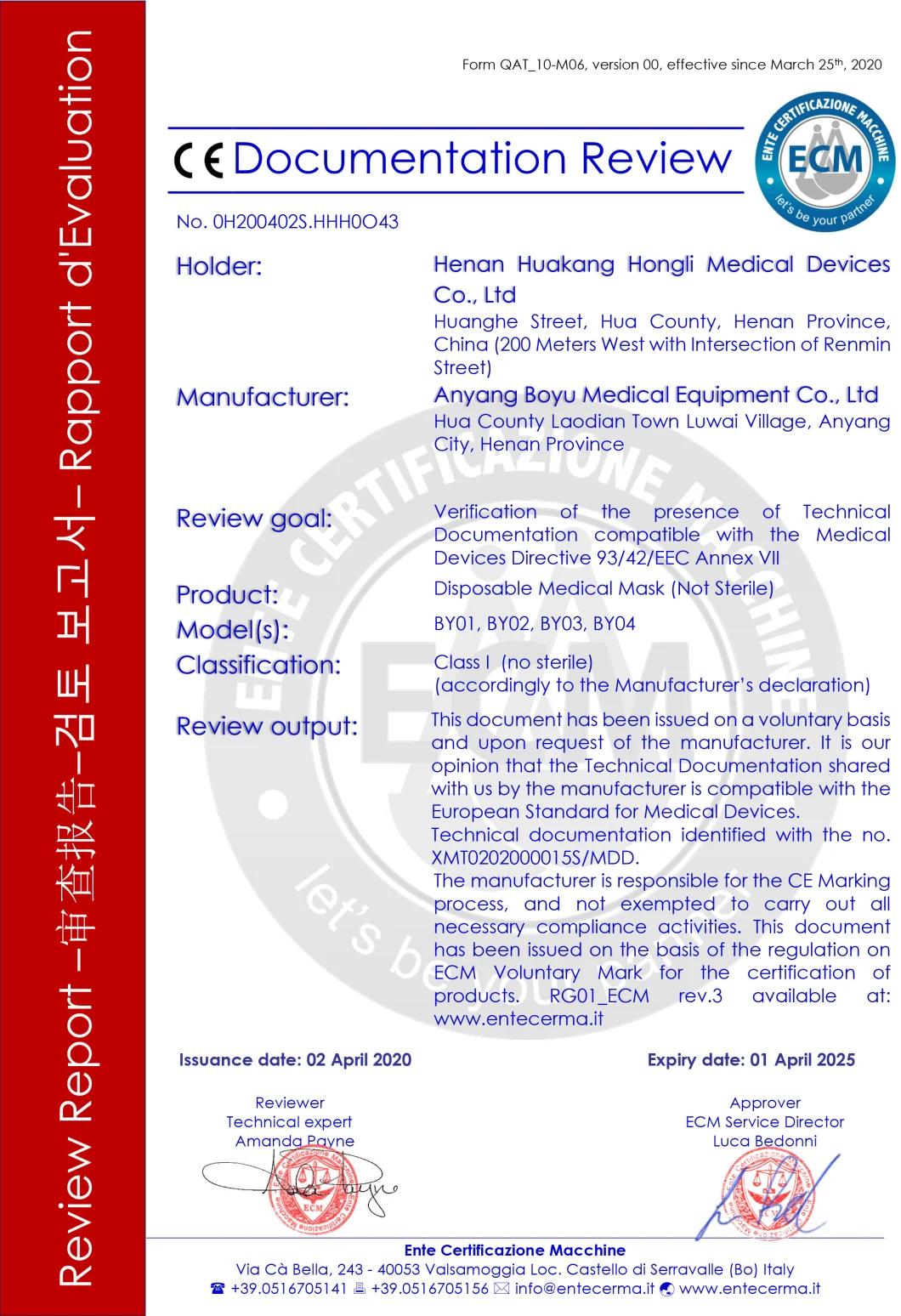 Approved Non-Woven Disposable Face Masks
