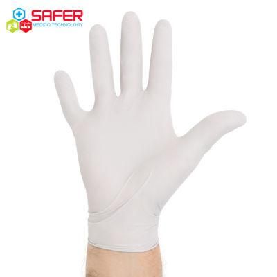 Food Grade White Disposable Nitrile Gloves with Test Roport