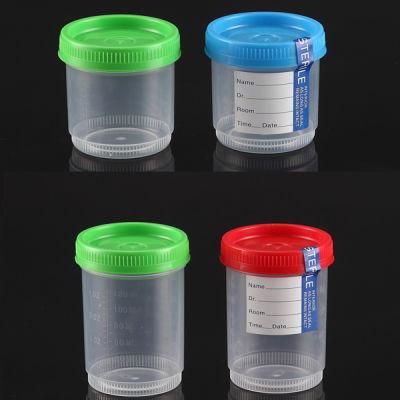 CE Marked and FDA Registered 90ml Urinalysis Specimen Container with Security Tab Label and Sterility