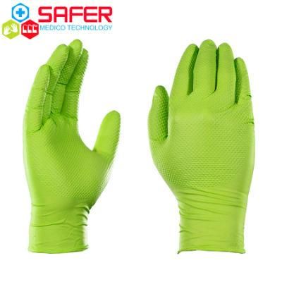 Green Color Disposable Hand safety Work Nitrile Glove