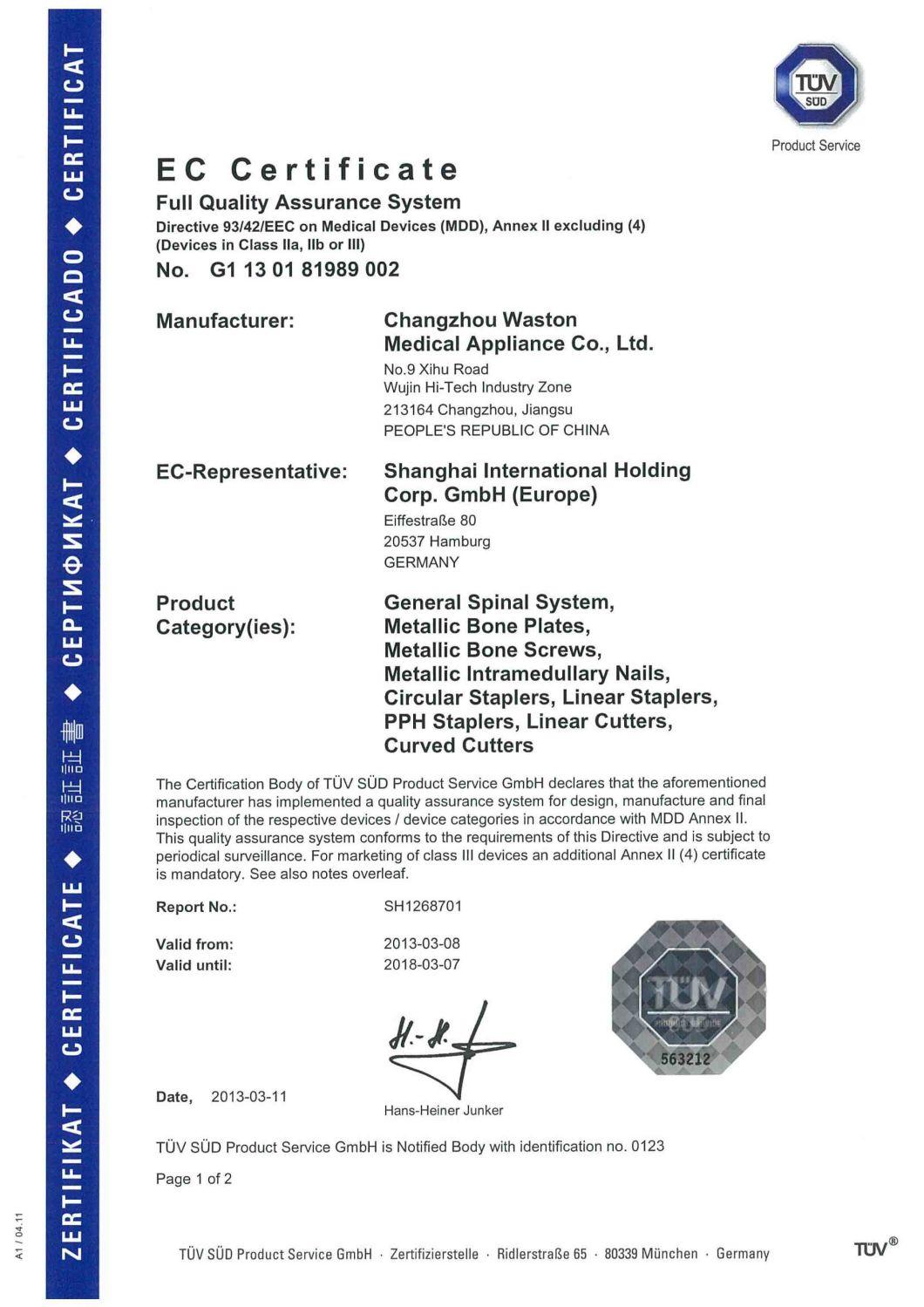 Surgical Suture Disposable Circular Stapler with ISO Certificate