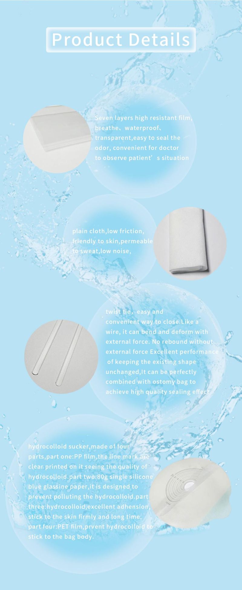 One Piece Soft Comfortable Convenient High Quality Medical Colostomy Bag