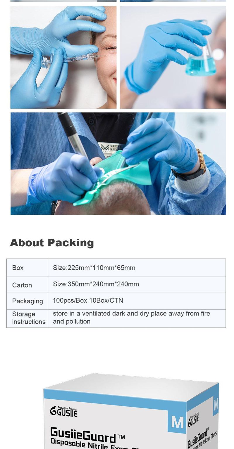 Disposable Medical Examination Black Nitrile Large Gloves