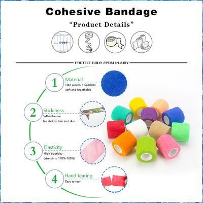 Carrefour Chain Stores Certified Supplier Cohesive Bandage with High Elastic