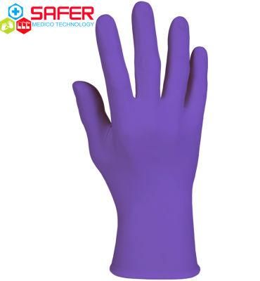 Violet Disposable Pure Nitrile Glove Powder Free High Chemical Resistant