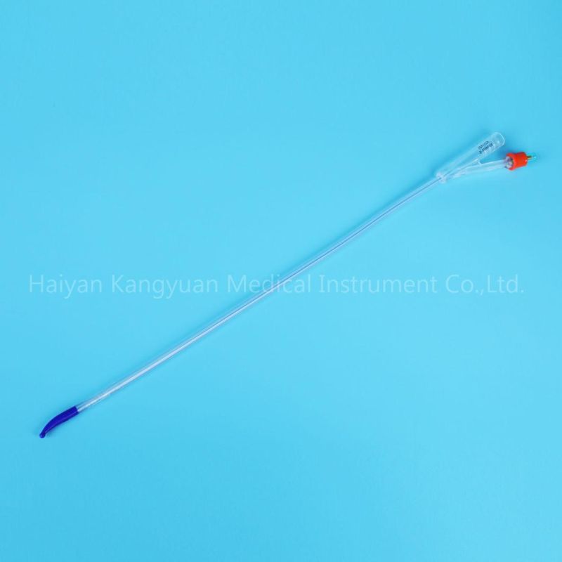 Integrated Flat Balloon Silicone Urinary Catheter with Tiemann Tip, Round Tip, Open Tip, 2 Way, 3 Way Uretheral or Suprapubic Use China Manufacture