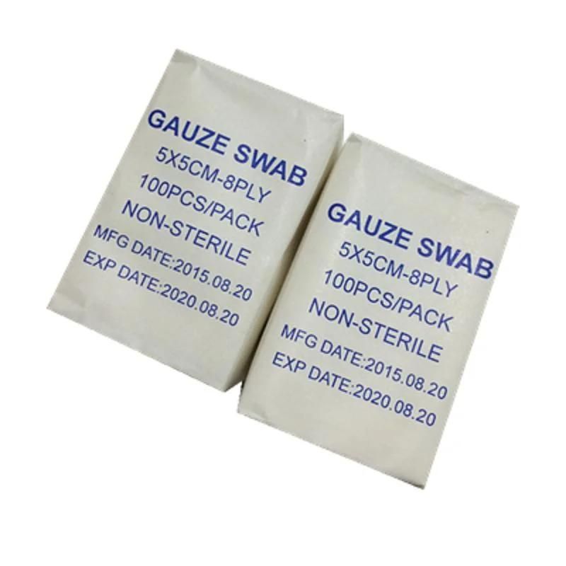 HD5 Best Selling Soft Gauze Swab 17 Threads Non Sterile Folded Edges Without X-ray Gauze Pad