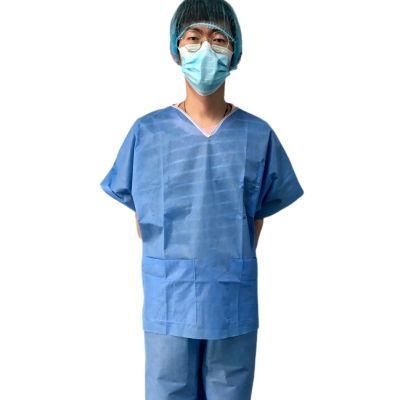 Short Sleeves Non Woven Nursing Sets Scrubs Isolation Gown Nurse Nursing Suit PP+PE Clothes