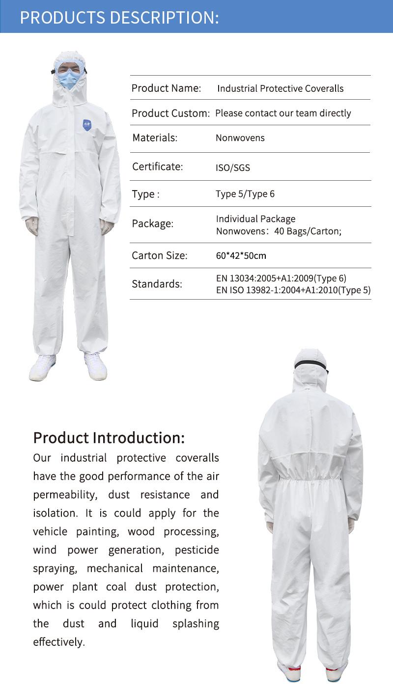 New Version Protective Clothing Disposable Safety Coveralls with Hooded