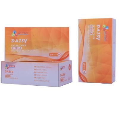 Medical Nitril Gloves Orange Diamond Powder Free