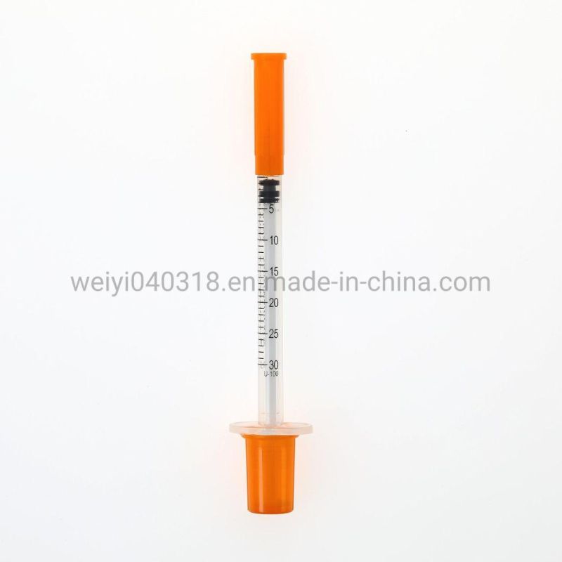 Professional Manufacture Supply High Quality with Fixed Needle U-100 U-40 0.5ml/1ml Insulin Syringe