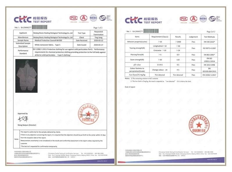 Medical Clothing Gown Protective Suit Coverall Safety Medical Protection Suit for Hospital