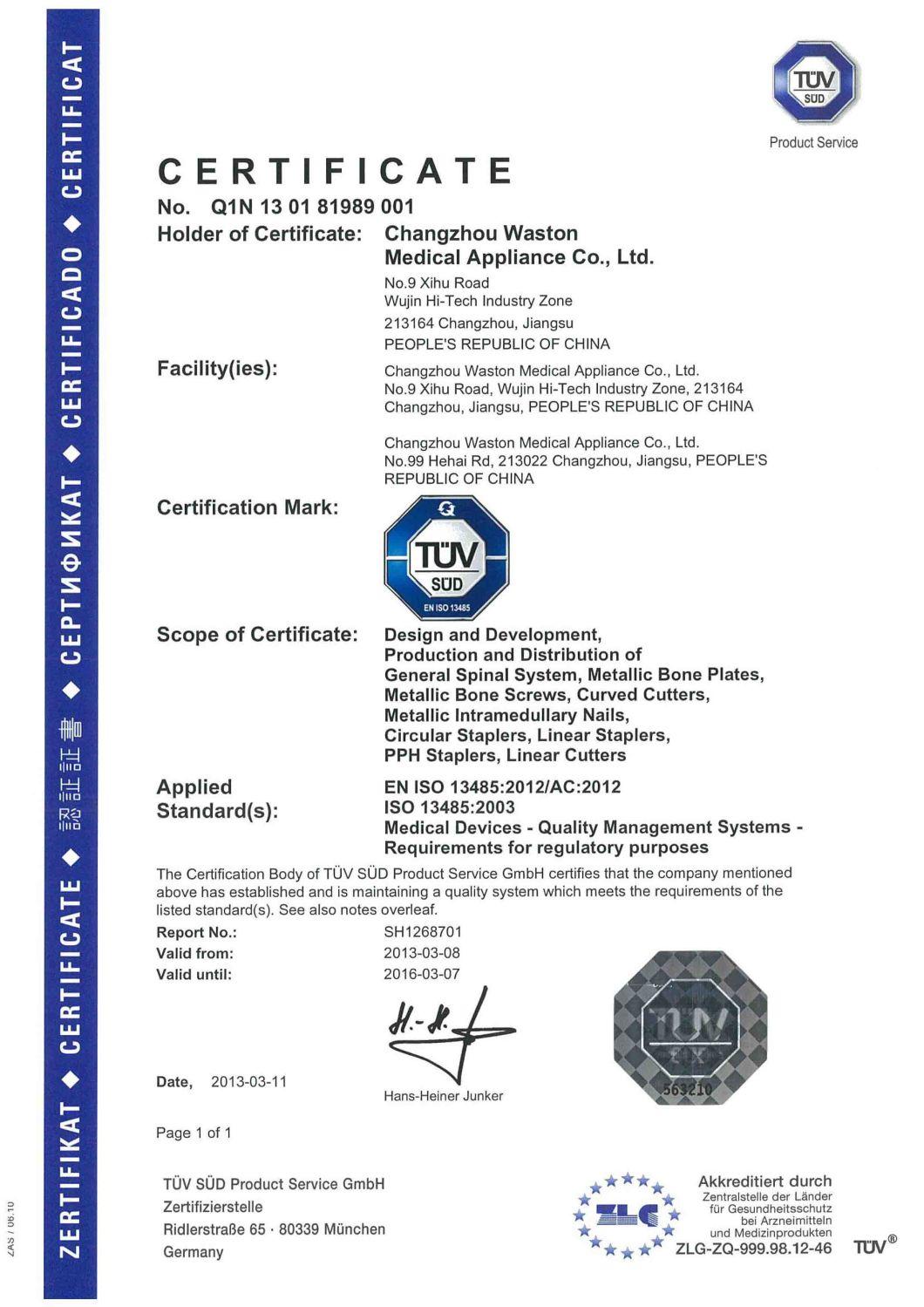 Disposable Gastrointestinal Circular Stapler with CE Certificate