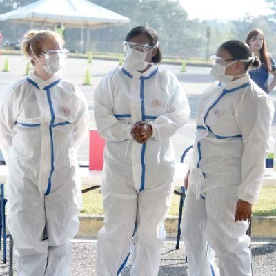 Protective Overalls Disposable Coveralls for Full Protection with Reinforced Isolation Seam Elastic Cuff and Hood