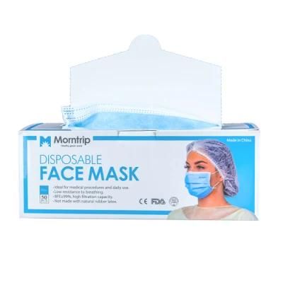 Safe-Type 3ply Disposable Protective Medical Hypoallergenic Face Mask with Earloop