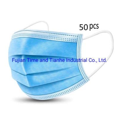 3ply Non Woven Disposable Protective Mouth Face Mask in Stock