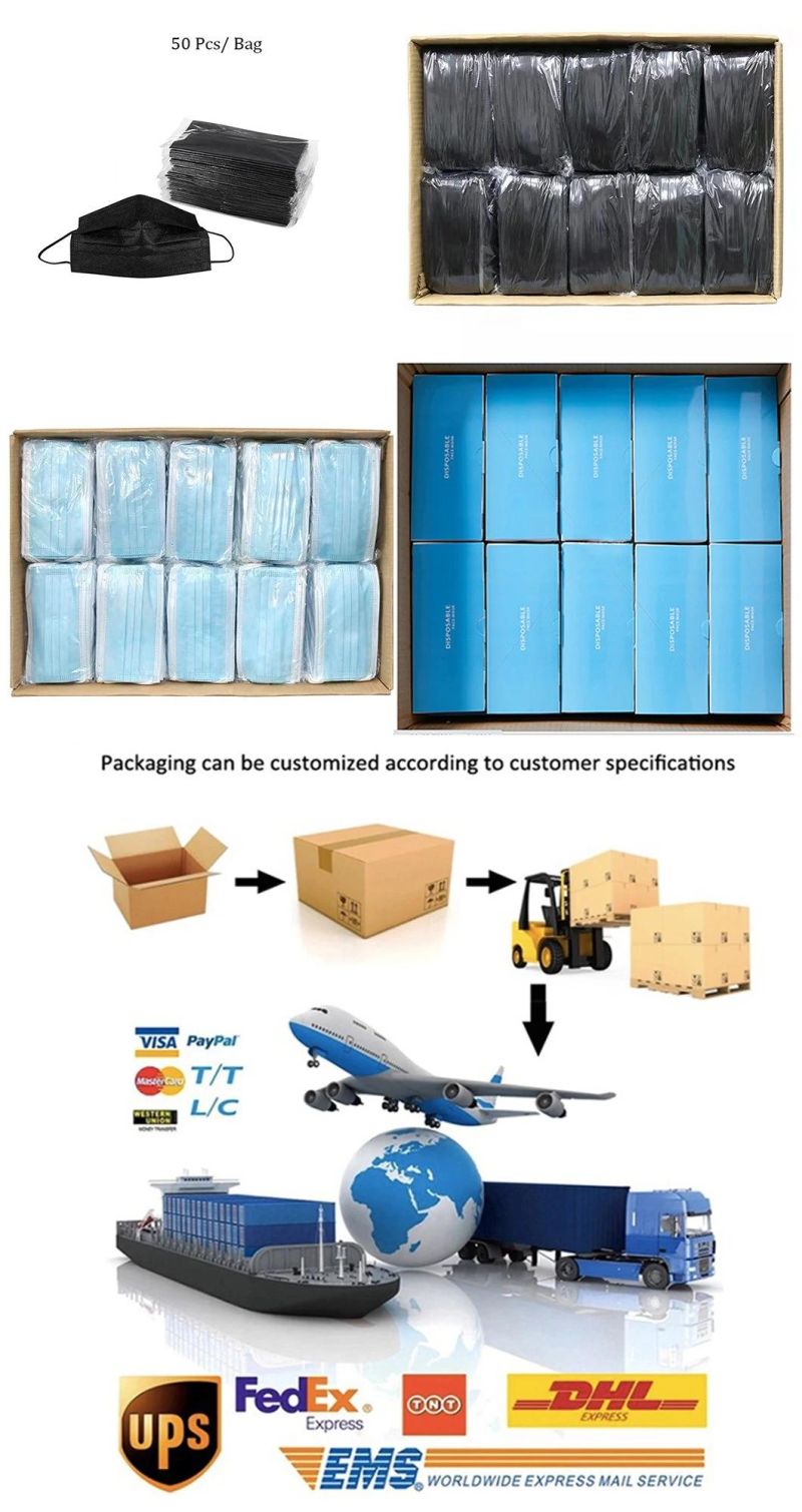 Disposable Customized Package 3ply Earloop Blue Face Mask