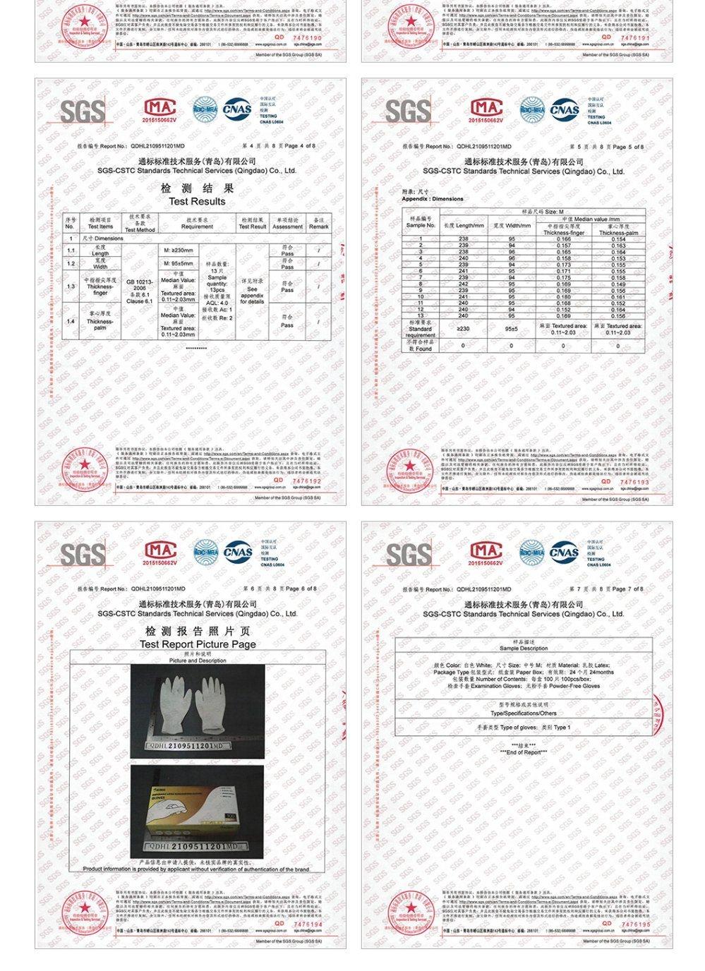 Factory Price Stock Wholesale Powder Free or Powdered Latex Gloves Latex Medical Examination Gloves
