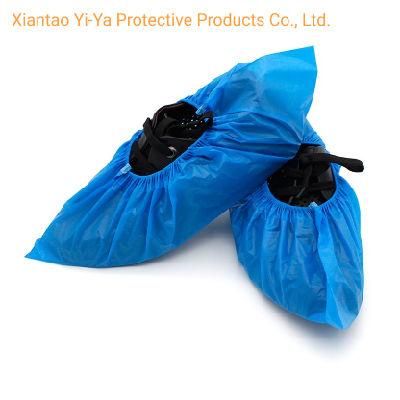 Wholesale Waterproof Safety Rain CPE Blue Disposable PE Plastic Shoecover Protective Foot Cover