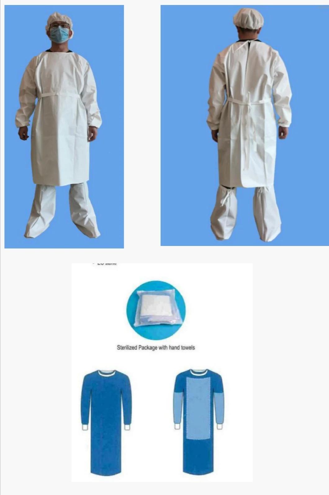 FDA CE Certified Knitted Cuff Medical Disposable PP Isolation Gown Surgical Gown