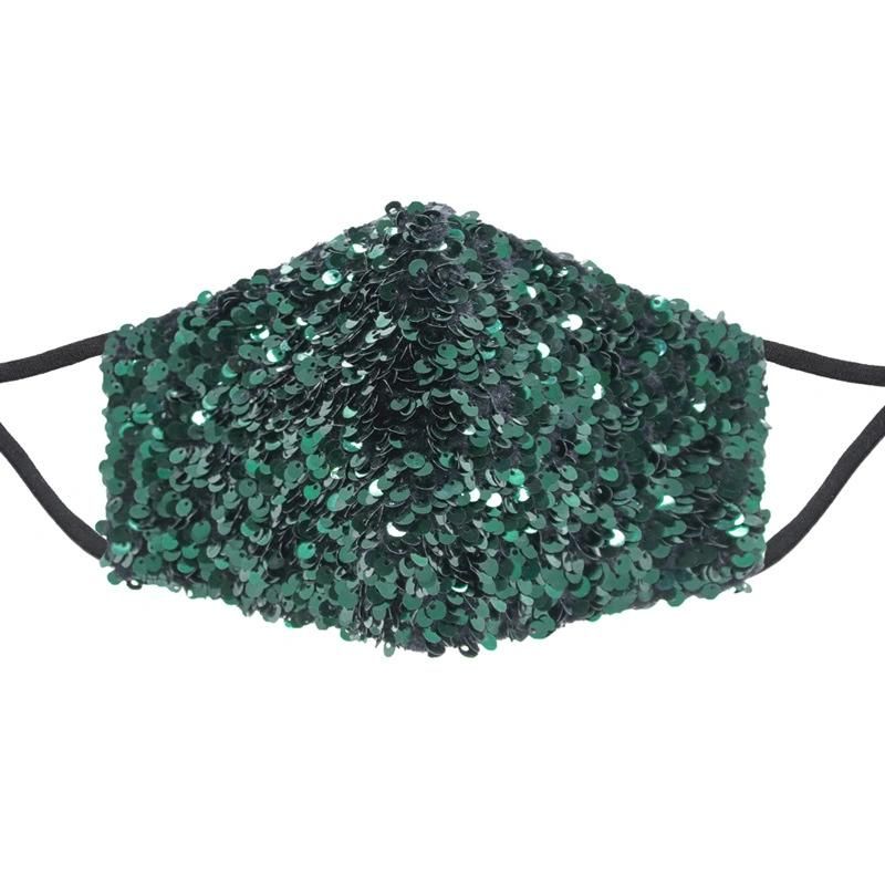 Custom Black Protective Reusable Face Masking Without Filtering Diamond Crystal Bling Rhinestone Face Masking for Party