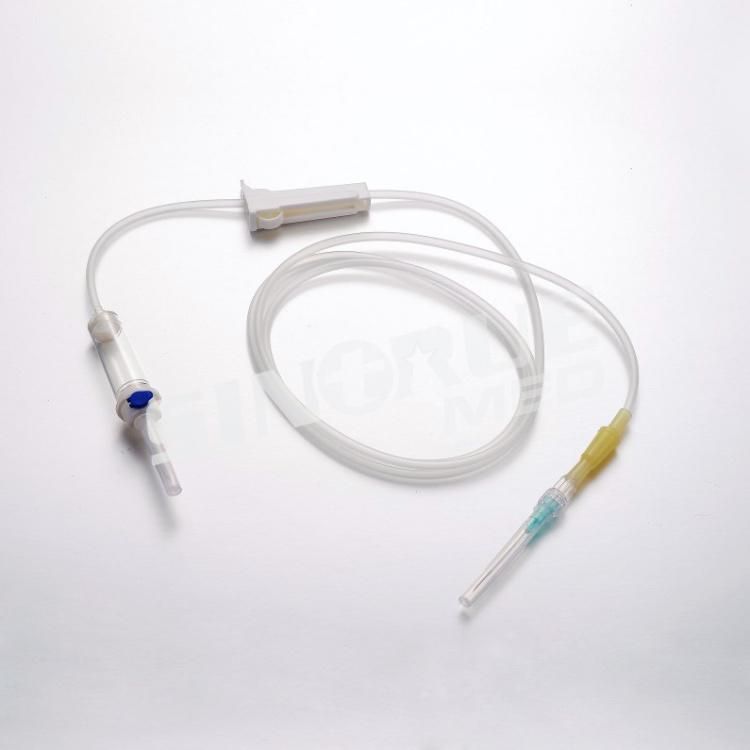 PVC Small Chamber with Latex Tube Disposable IV Infusion Set