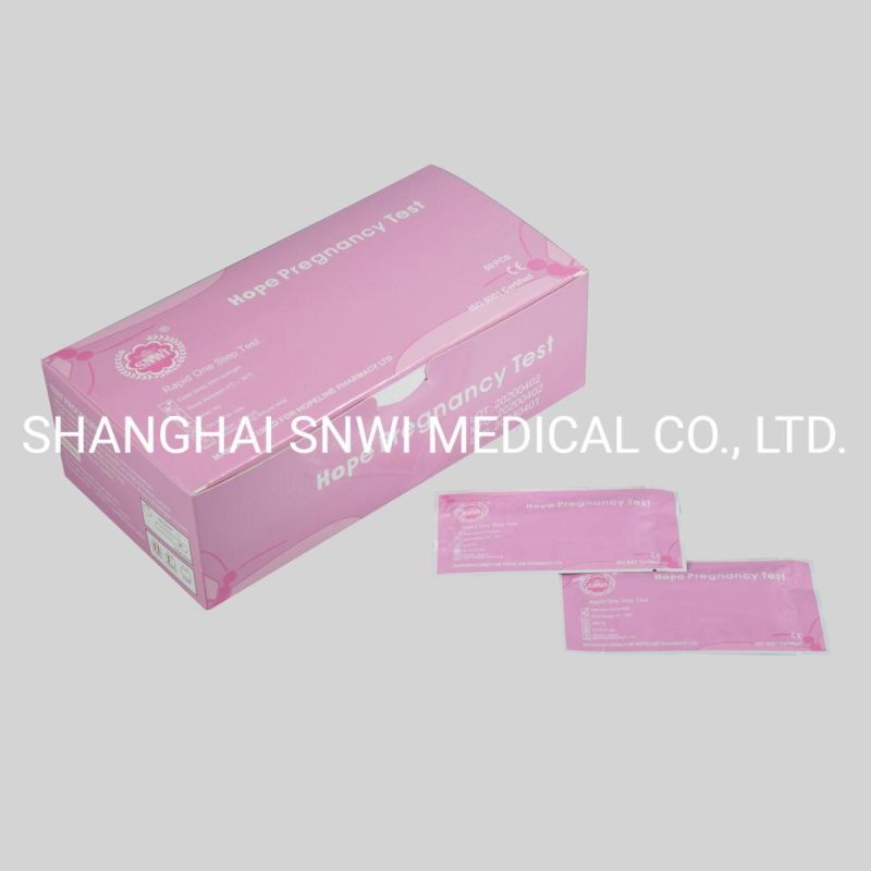 CE Approved Medical Diagnostic One Step Urine Colloidal Gold Immune Chromatographic Assay HCG Pregnancy Rapid Test Kit