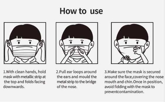 Disposable Hospital Use Medical Non-Woven 3 Ply Protective Dental Facial Face Type Iir Protective Dust Surgical Mask with Elastic Ear-Loops/Tie-on