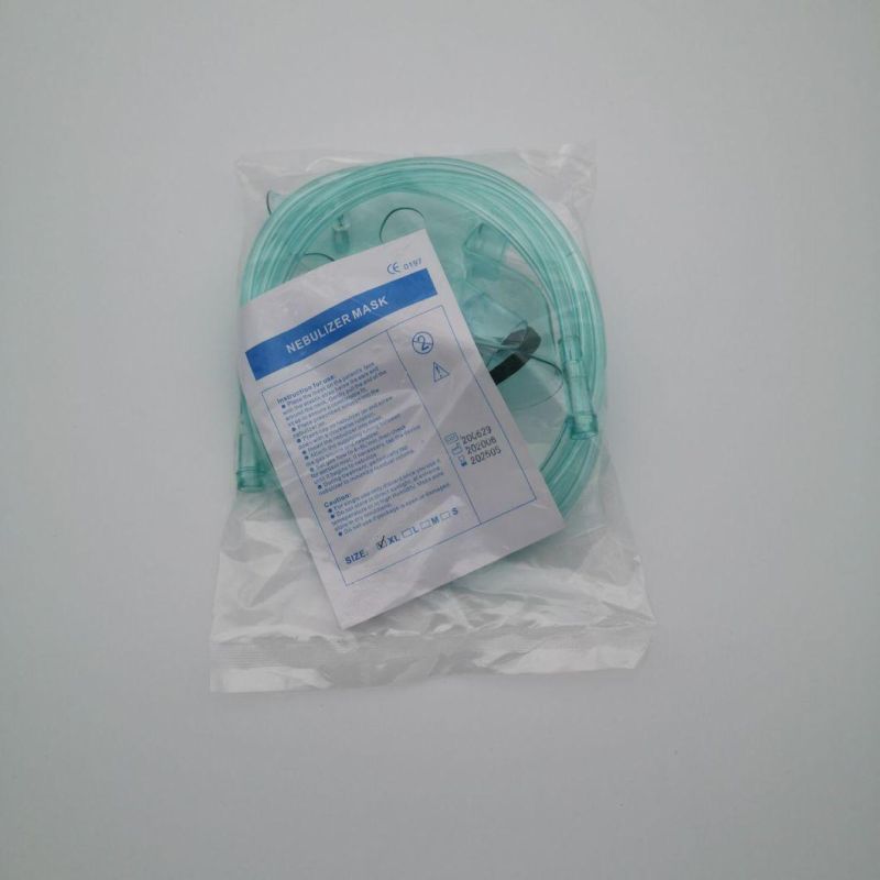 Adult Standard Disposable Medical PVC Adjustable Venturi Oxygen Mask with Tubing and Adjustable Nose Clip