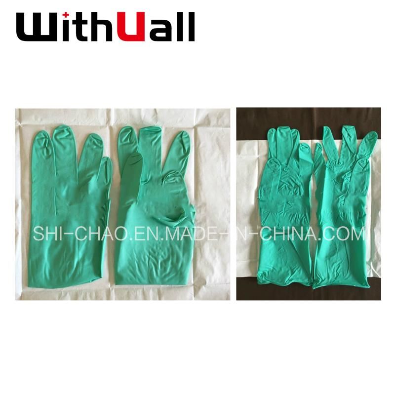 Green Powder-Free Latex-Free Without Sulfur and Accelerator Nitrile Surgical Gloves