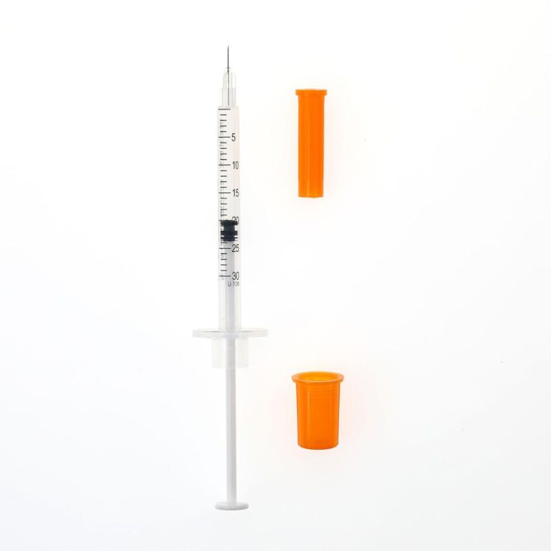 Sterile Disposable Medical Insulin syringe with Fixed Ultra Fine Needle U-40/U-100 0.3ml/0.5ml/1.0ml High-Quality CE&ISO