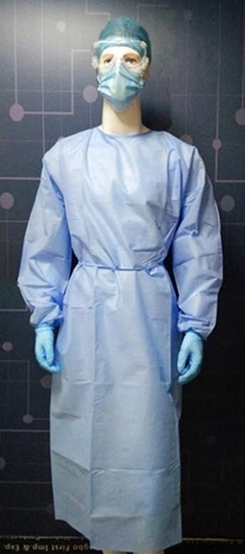 Wholesales Level 1 PP+PE Thick Hospital Medical Disposable Isolation Gown
