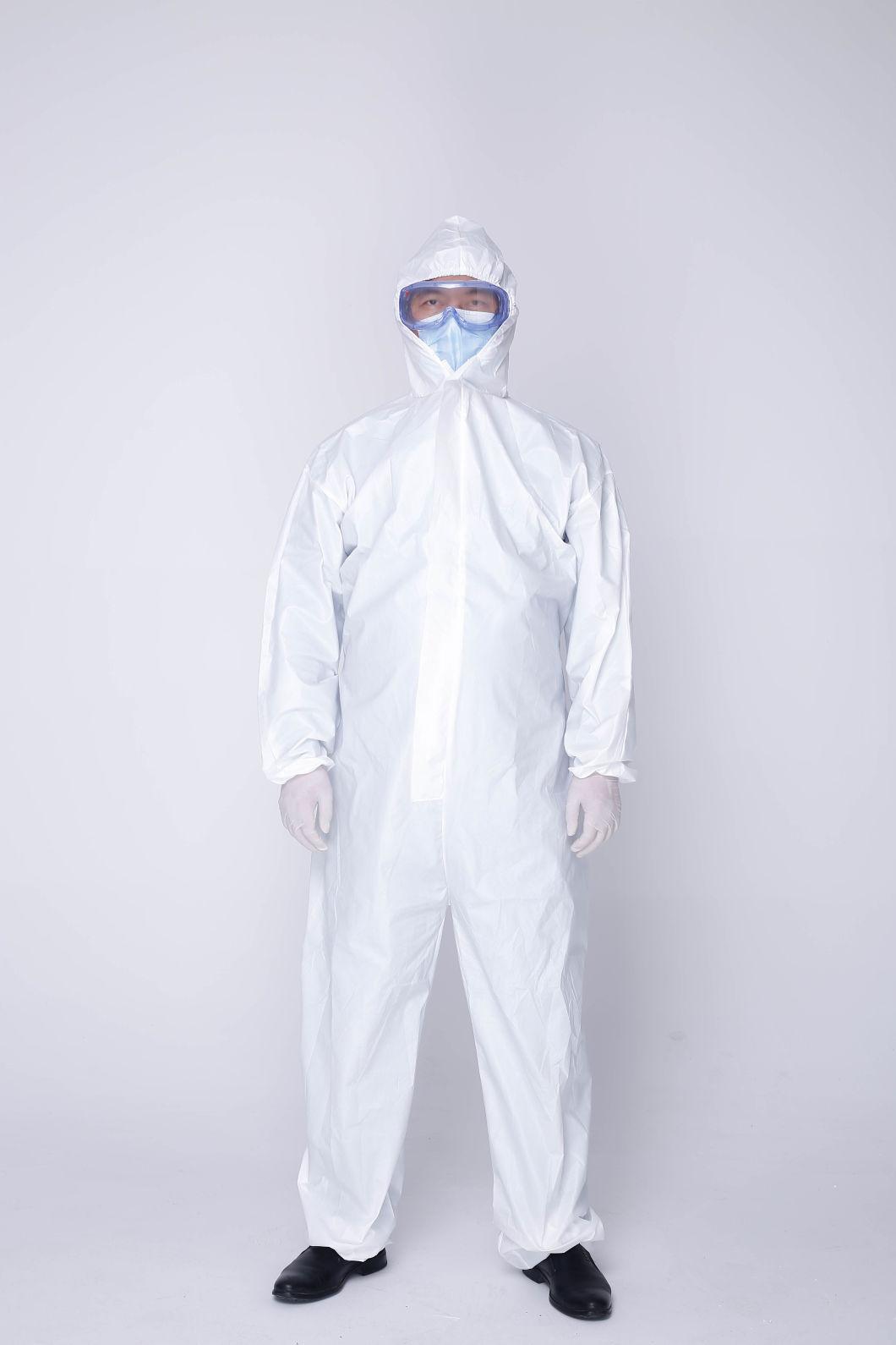 Factory Supply 65GSM Disposable Isolation Medical Protective Gown with Hood
