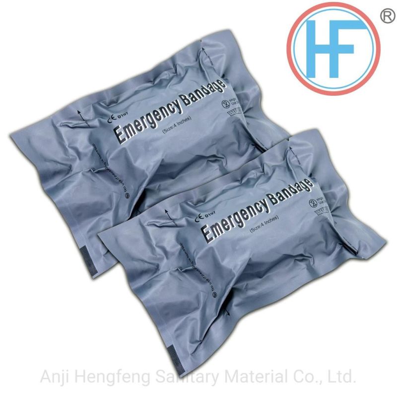 First Aid Dressing Elastic Emergency Bandage with Cotton Pad 4m