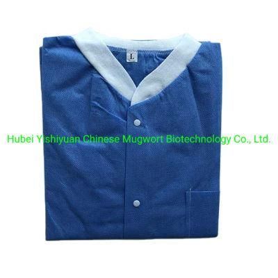 Disposable White Non-Woven Acid Resistant Lab Coat for Purification Workshop